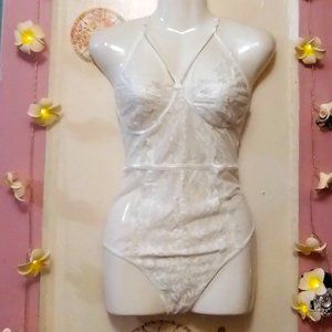 Caged (XL) Mesh And Lace Teddy Lingerie Bodysuit - NWOT